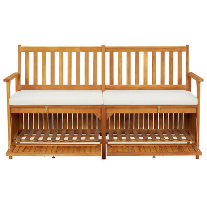 Cassapanca con Cuscino 148 cm in Legno Massello di Acacia - homemem39