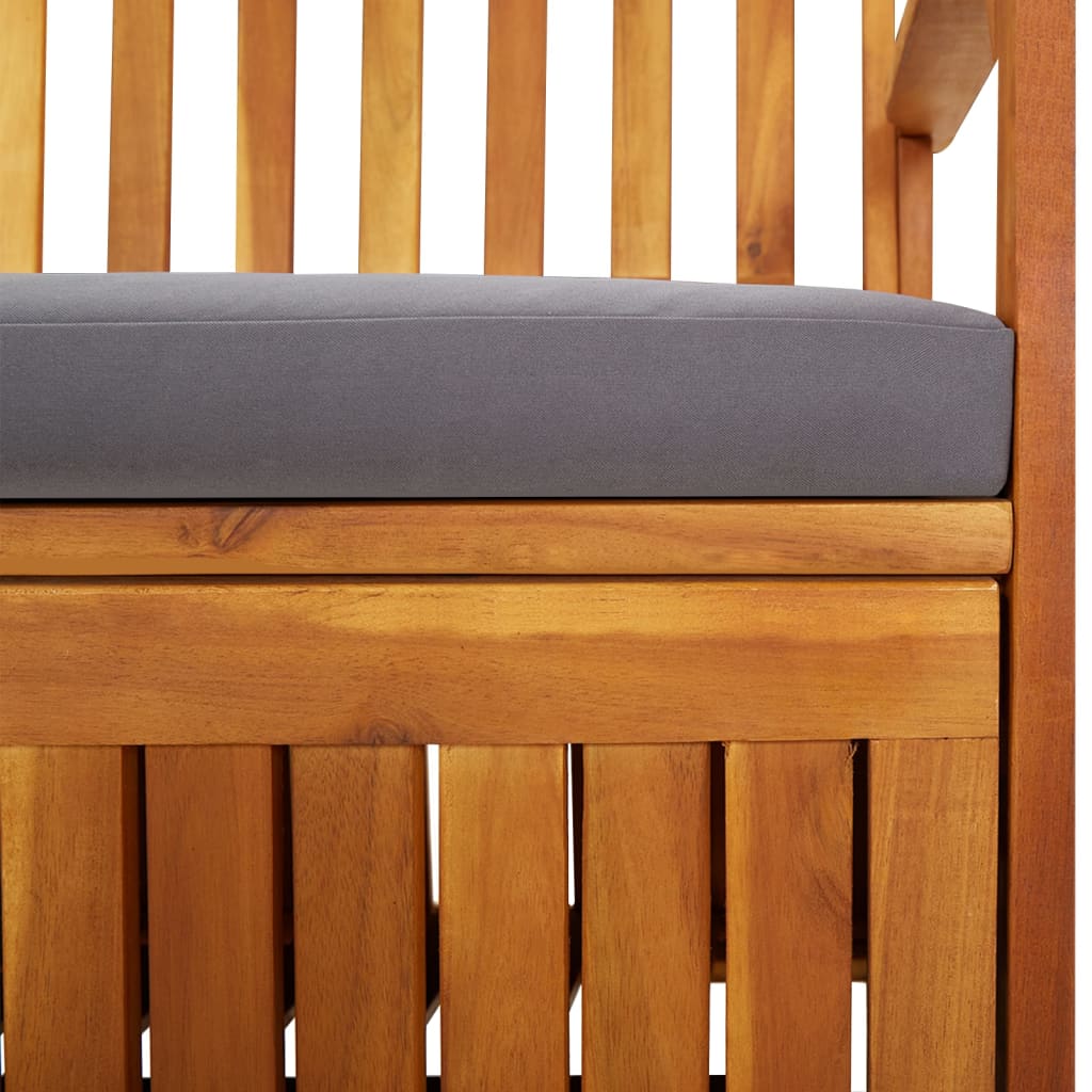 Cassapanca con Cuscino 148 cm in Legno Massello di Acacia - homemem39