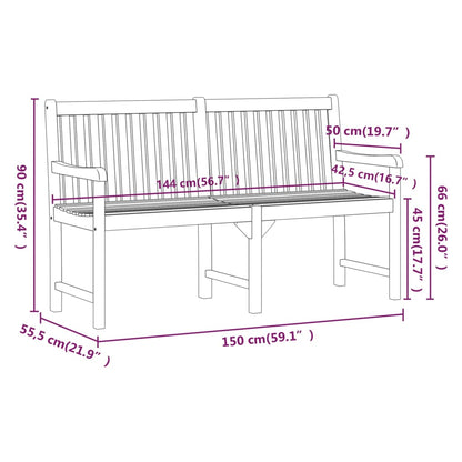 Panca da Giardino 150 cm in Legno Massello di Acacia - homemem39