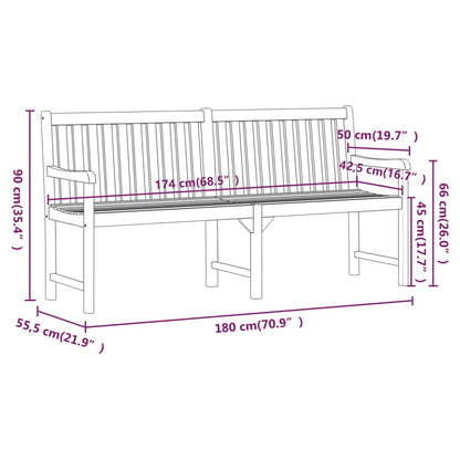 Panca da Giardino 180 cm in Legno Massello di Acacia | homemem39
