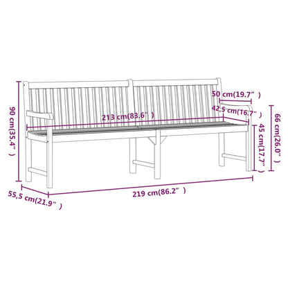 Panchina da Giardino 219 cm in Legno Massello d'Acacia | homemem39