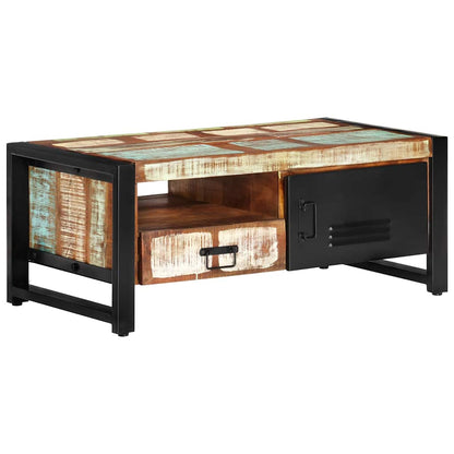 Tavolino da Salotto 100x50x41 cm in Legno Massello di Recupero