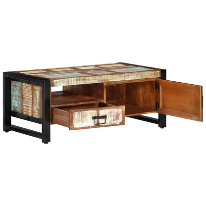 Tavolino da Salotto 100x50x41 cm in Legno Massello di Recupero