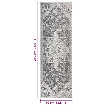 Tappeto da Esterni a Tessitura Piatta 80x250 cm Grigio Chiaro