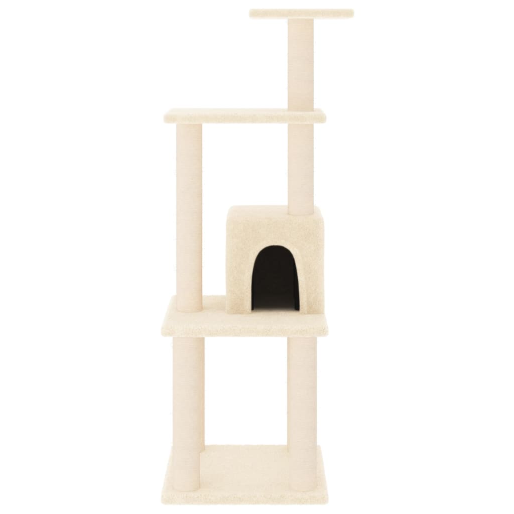 Albero per Gatti con Tiragraffi in Sisal Crema 105 cm - homemem39