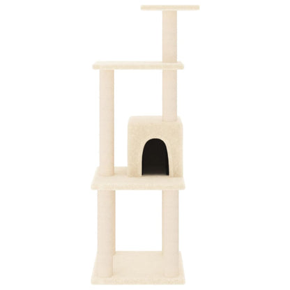 Albero per Gatti con Tiragraffi in Sisal Crema 105 cm - homemem39