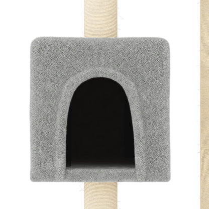 Albero per Gatti con Tiragraffi in Sisal Grigio Chiaro 104 cm - homemem39