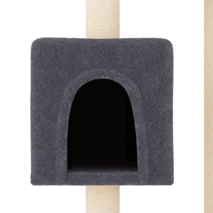 Albero per Gatti con Tiragraffi in Sisal Grigio Scuro 104 cm - homemem39