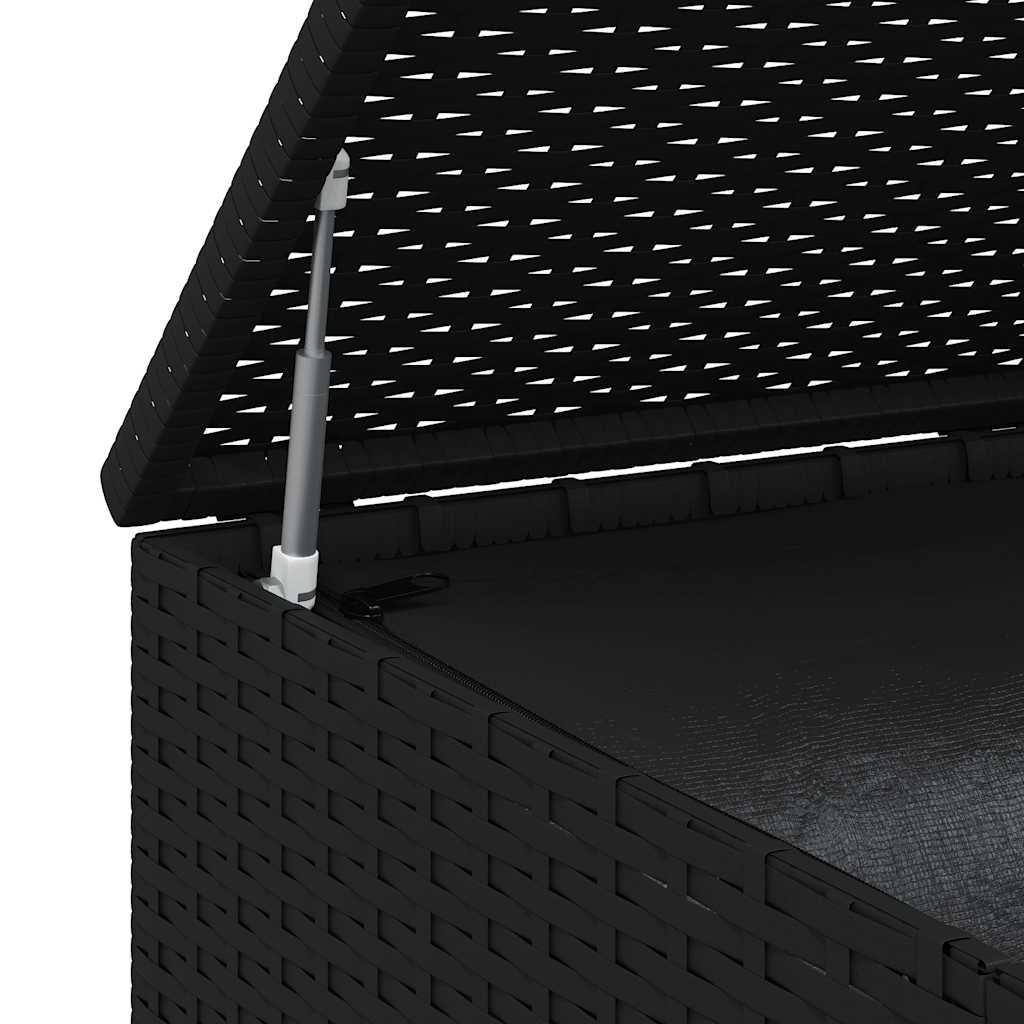 PE Rattan Garden Container 100x97.5x104 cm Black