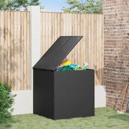 PE Rattan Garden Container 100x97.5x104 cm Black