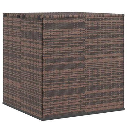 Contenitore da Giardino in Rattan PE 100x97,5x104 cm Marrone