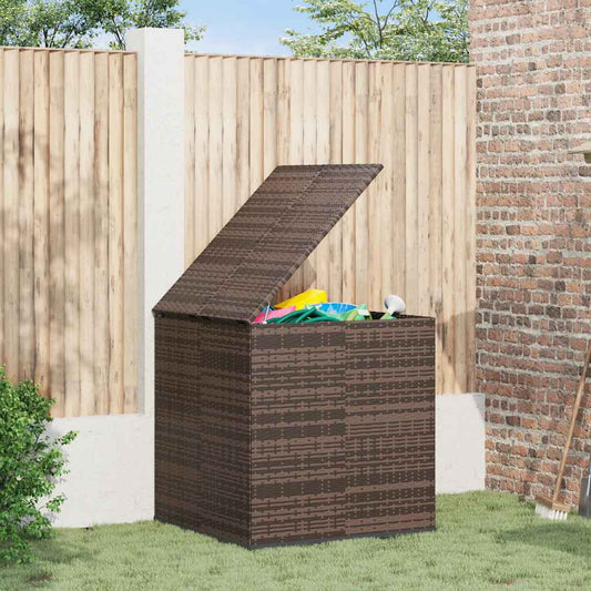 Contenitore da Giardino in Rattan PE 100x97,5x104 cm Marrone