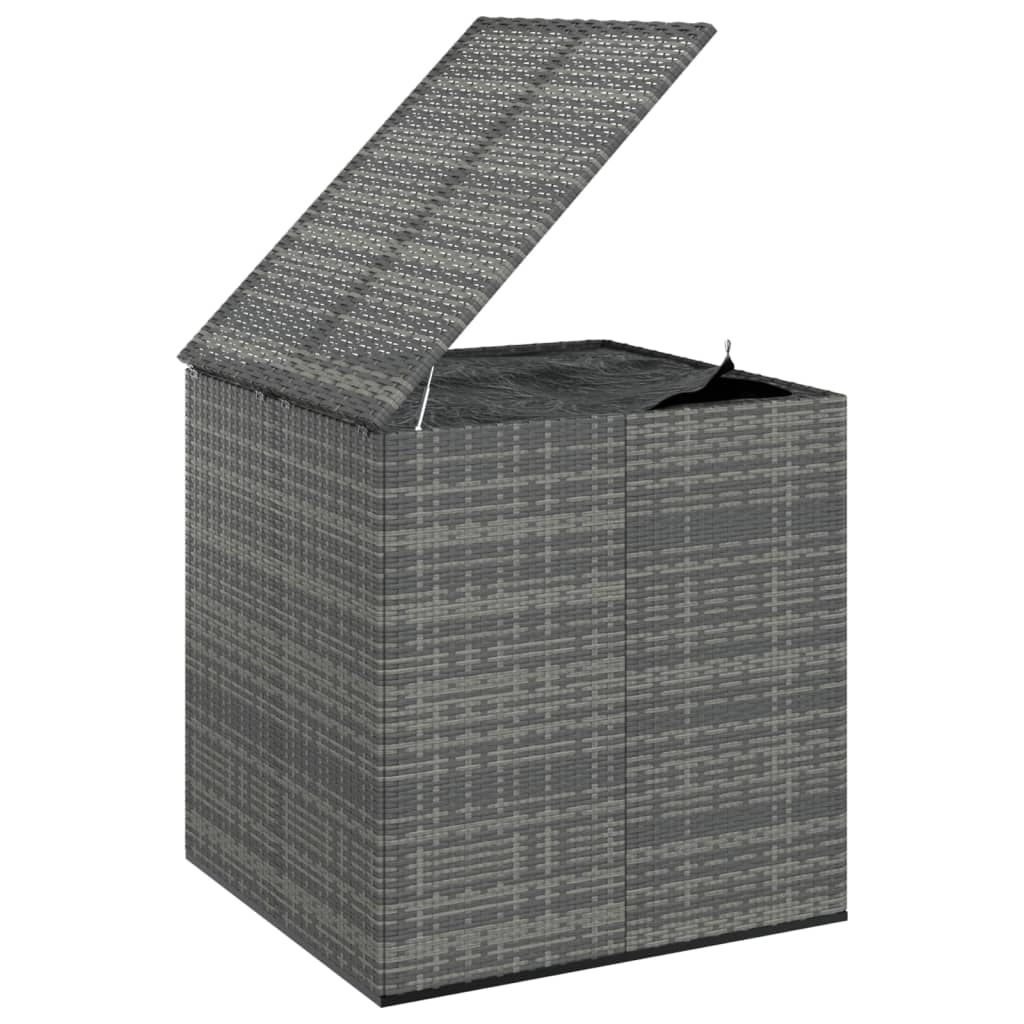 Contenitore da Giardino in Rattan PE 100x97,5x104 cm Grigio - homemem39