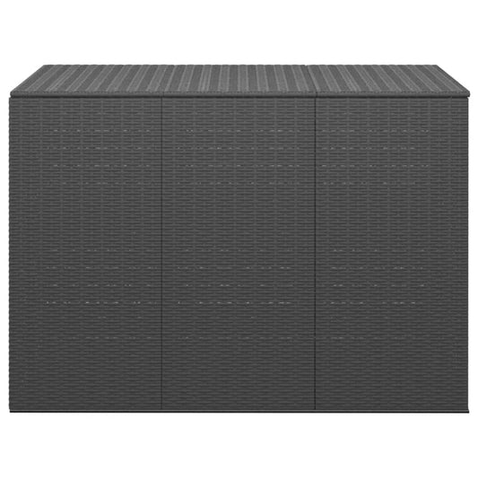 Contenitore da Giardino in Rattan PE 145x100x103 cm Nero - homemem39