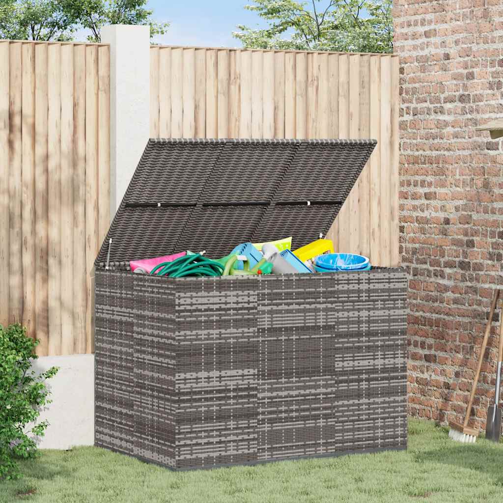 Contenitore da Giardino in Rattan PE 145x100x103 cm Grigio