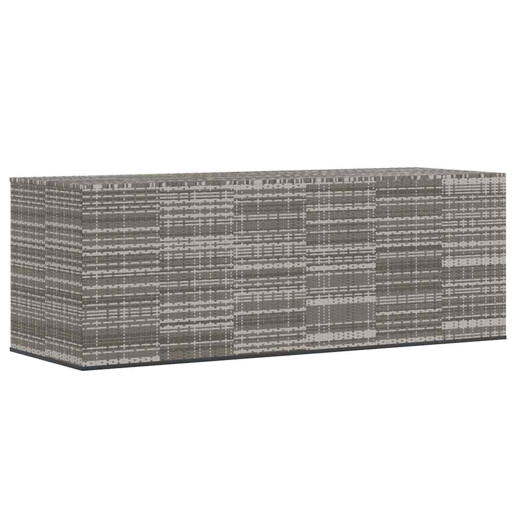 Contenitore da Giardino in Rattan PE 291x100,5x104 cm Grigio