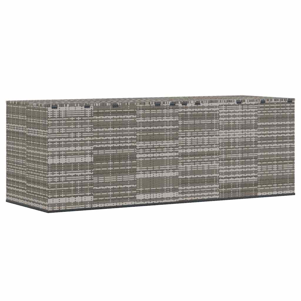 Contenitore da Giardino in Rattan PE 291x100,5x104 cm Grigio