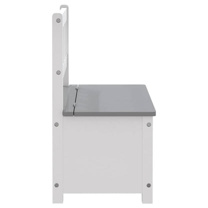 Cassapanca per Bambini Bianca e Grigia 60x30x55 cm in MDF | homemem39