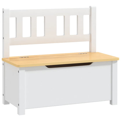 Cassapanca per Bambini Bianca e Beige 60x30x55 cm in MDF | homemem39