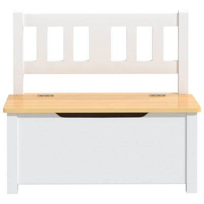 Cassapanca per Bambini Bianca e Beige 60x30x55 cm in MDF | homemem39