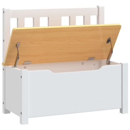 Cassapanca per Bambini Bianca e Beige 60x30x55 cm in MDF | homemem39