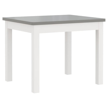 Set Tavolo e Sedie per Bambini 3 Pezzi Bianco e Grigio in MDF | homemem39