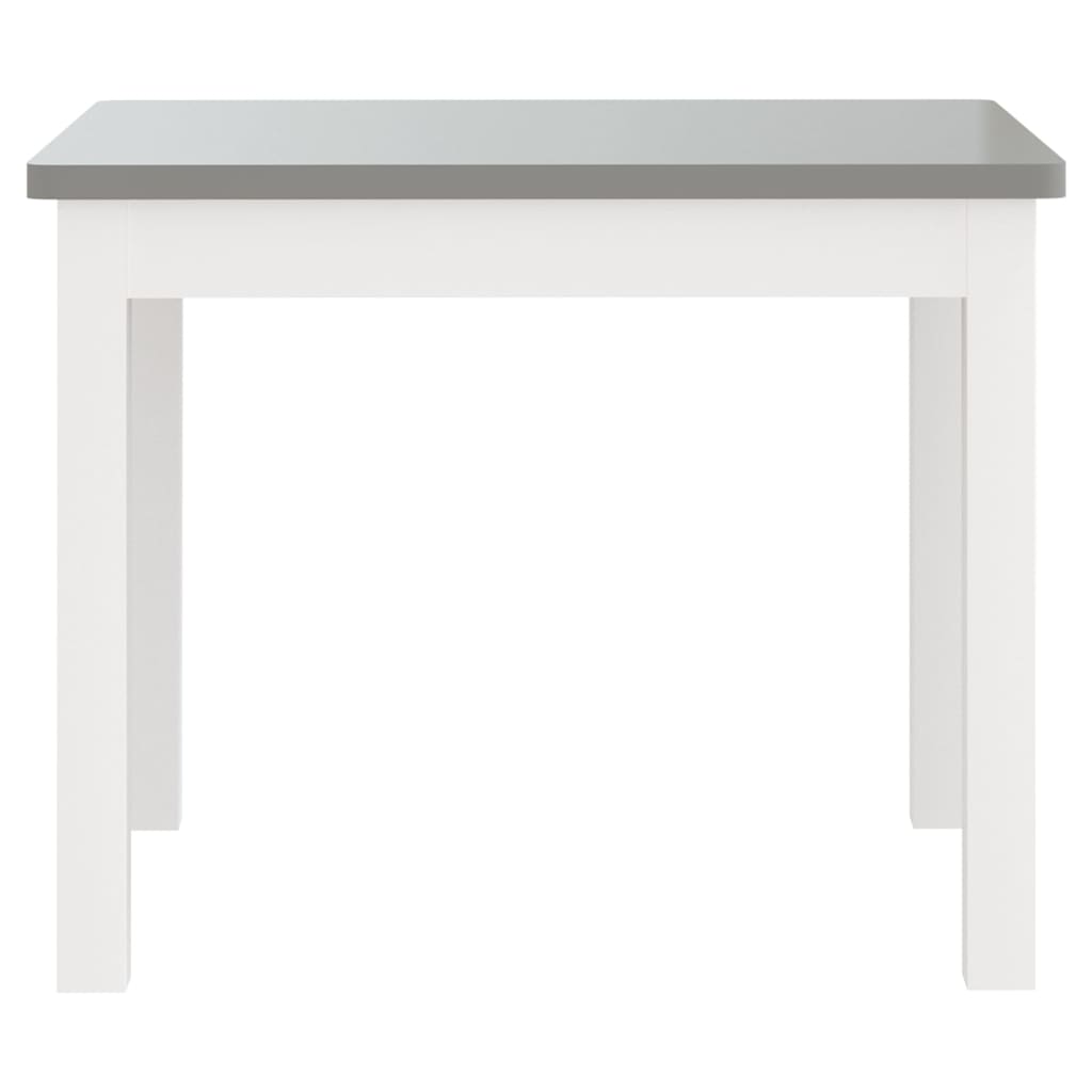 Set Tavolo e Sedie per Bambini 3 Pezzi Bianco e Grigio in MDF | homemem39