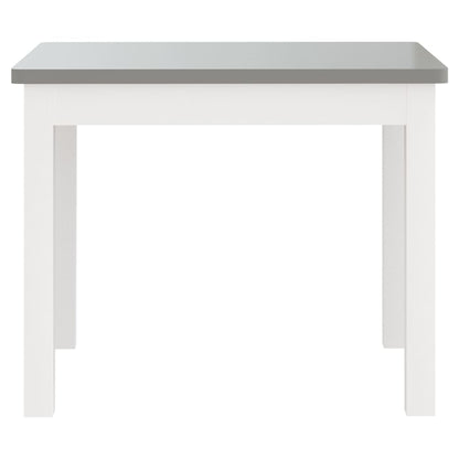 Set Tavolo e Sedie per Bambini 3 Pezzi Bianco e Grigio in MDF | homemem39