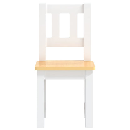 White and Beige 3-Piece Children's Table and Chair Set in MDF