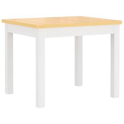White and Beige 3-Piece Children's Table and Chair Set in MDF