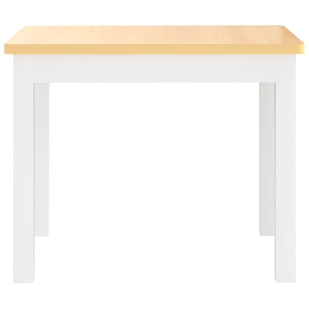 White and Beige 3-Piece Children's Table and Chair Set in MDF