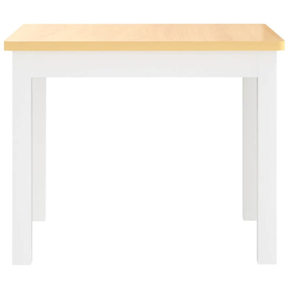 White and Beige 3-Piece Children's Table and Chair Set in MDF