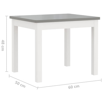 Set Tavolo e Sedie per Bambini 4 Pezzi Bianco e Grigio in MDF | homemem39