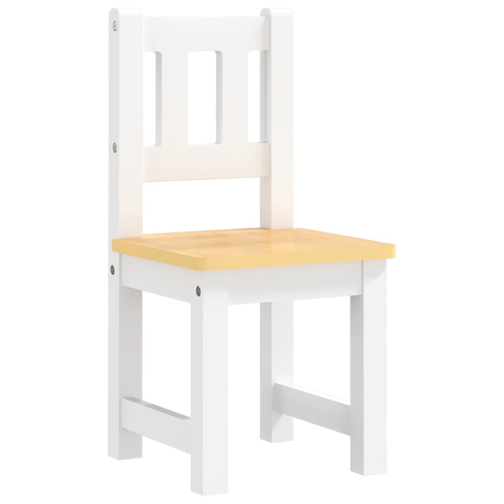 Set Tavolo e Sedie per Bambini 4 Pezzi Bianco e Beige in MDF | homemem39