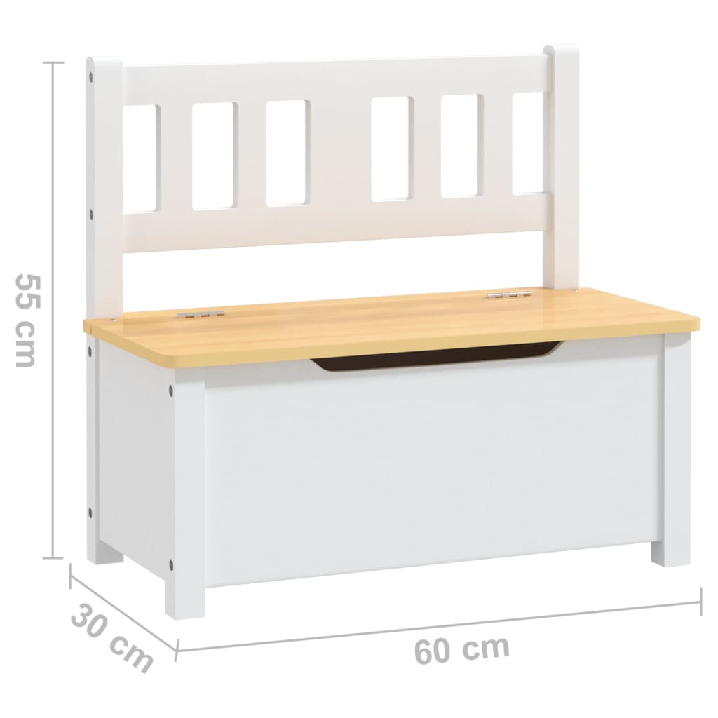 Set Tavolo e Sedie per Bambini 4 Pezzi Bianco e Beige in MDF | homemem39