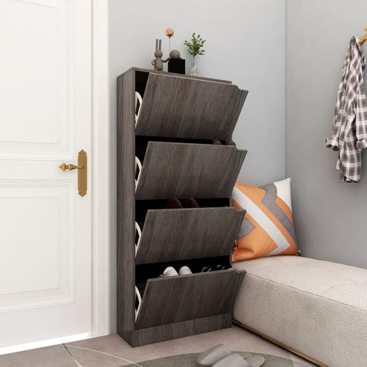 Scarpiera 4 Ante Grigio Rovere Sonoma 59x24x136cm Multistrato - homemem39