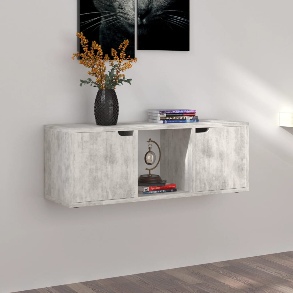 Mobile Porta TV Cemento 88,5x27,5x30,5 cm in Legno Multistrato - homemem39