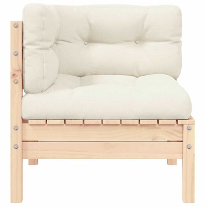 Divano Angolare da Giardino con Cuscini Crema Massello di Pino - homemem39