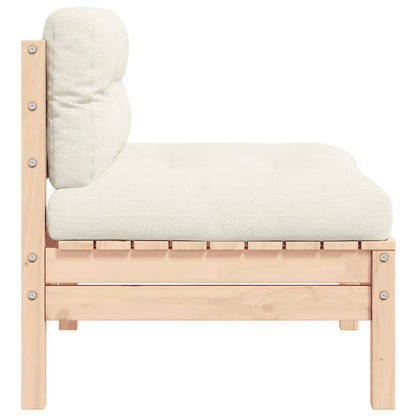 Divano Centrale da Giardino con Cuscini Crema Massello di Pino - homemem39