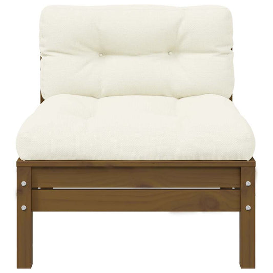 Divano da Giardino Centrale Ambra con Cuscini Massello di Pino - homemem39