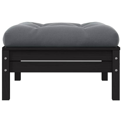 Sgabello da Giardino Cuscino Antracite in Massello di Pino Nero