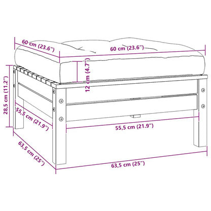 Divano da Giardino a 2 Posti con Cuscini Bianco Legno di Pino