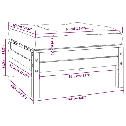 Divano da Giardino a 2 Posti con Cuscini Crema Massello di Pino - homemem39