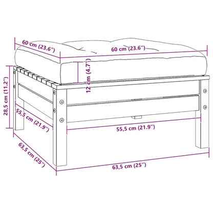 Set Divani da Giardino 3 pz con Cuscini Neri in Legno di Pino - homemem39