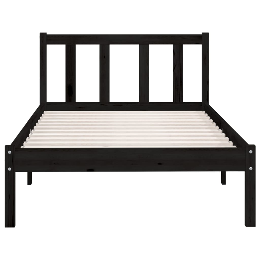 Giroletto in Legno Massello Nero 75x190 cm Small Single | homemem39