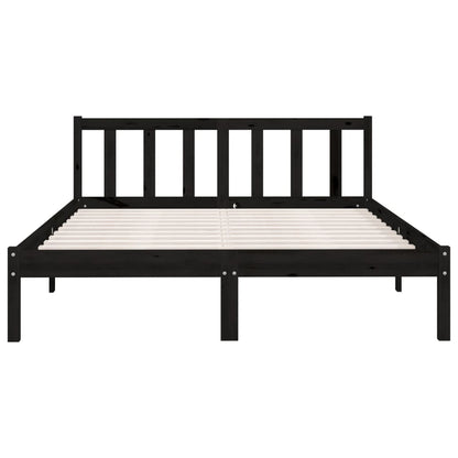 Giroletto Nero in Legno Massello 135x190 cm Double | homemem39