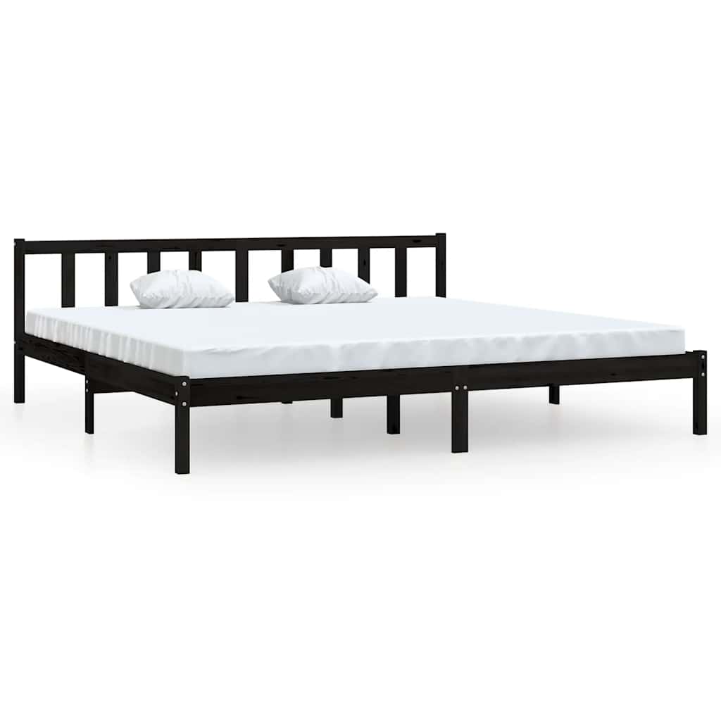 Giroletto Nero in Legno Massello di Pino 200x200 cm | homemem39