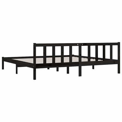 Giroletto Nero in Legno Massello di Pino 200x200 cm | homemem39
