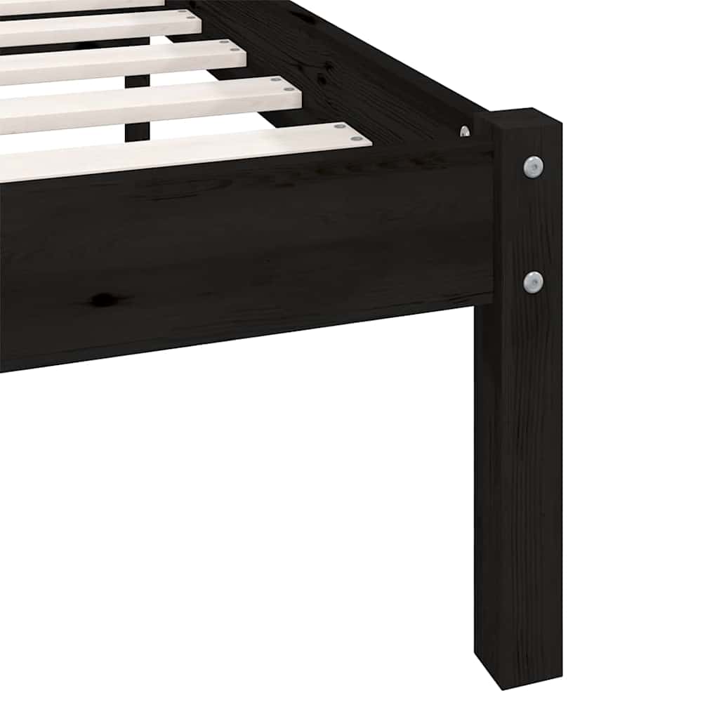 Giroletto Nero in Legno Massello di Pino 200x200 cm | homemem39