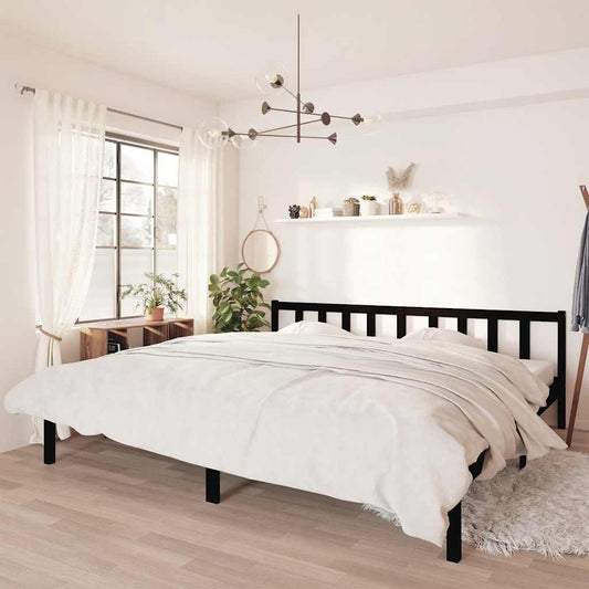 Giroletto Nero in Legno Massello di Pino 200x200 cm | homemem39